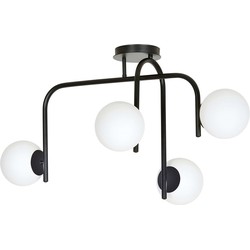 scandinavische plafondlamp Caputo Zwart 4-lichts