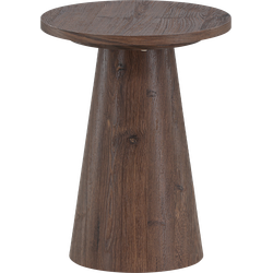 Lexi houten bijzettafel donkerbruin - Ø 35 cm
