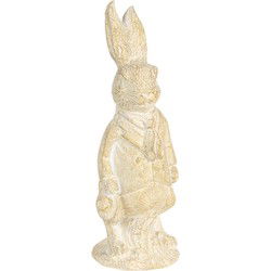 Clayre & Eef Beeld Konijn 11 cm Wit Polyresin Woonaccessoires