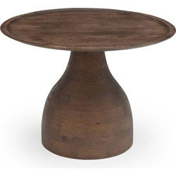 Salontafel Donkerbruin Mangohout - Ø60x42cm - Joji