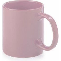 Bellatio Design Koffie mokken/bekers - keramiek - roze - 370 ml - Bekers