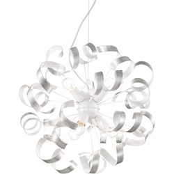 Landelijke Hanglamp - Ideal Lux Vortex - Metaal - Zilver - 6 Lichtpunten - 53 x 3,4 x 200 cm