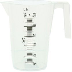 Kunststof maatbeker transparant - 500 ml - Keuken accessoires - Maatbekers