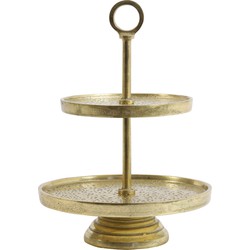 Light&living Etagere 2 laags Ø24x37 cm LUTEK goud