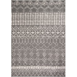 Safavieh Boho Chic Indoor Woven Area Rug, Tulum Collection, TUL229, in Grey & Ivory, 91 X 152 cm