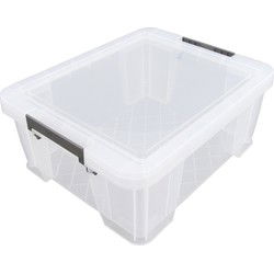 Whitefurze Opbergbox - 24 liter - Transparant - 48 x 38 x 19 cm - Opbergbox