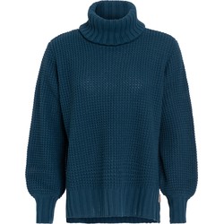 Knit Factory Robin Gebreide Dames Coltrui - Turtleneck - Petrol - 40/42