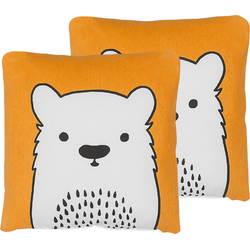 WARANASI  - Sierkussen set van 2 - Oranje - 45 x 45 cm - Katoen