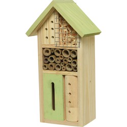 Lichtgroen insectenhotel huisje 26 cm - Insectenhotel