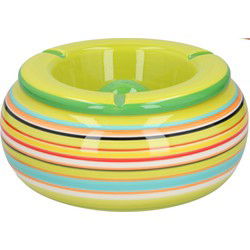 Asbak - gekleurd - rond - 19 cm - keramiek - buiten - terras asbakken - Asbakken
