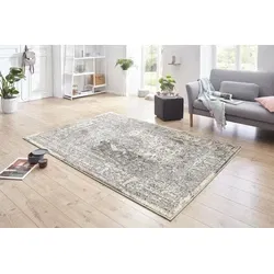 Vintage Laagpolig vloerkleed - Plume - Crème / Grijs - 80 X 150 CM