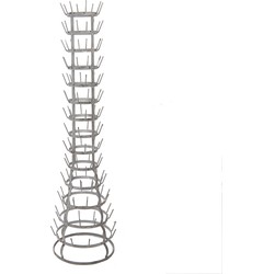 Clayre & Eef Mokkenrek Ø 41x148 cm Grijs Metaal