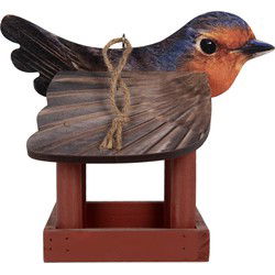 Clayre & Eef Vogelvoederhuisje 17x25x21 cm Rood Hout