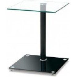 HakuShop Haltafel - Zwart - Aluminium& Veiligheidsglas - Design - 40x40x52cm