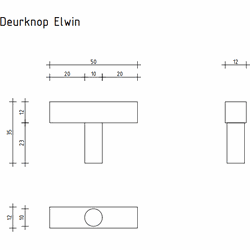 Deurknop Elwin - brons