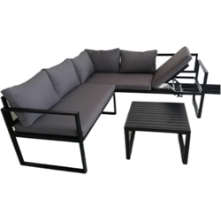 Huistuindesign – Isabella Hoek Lounge Set – Patioset – Aluminium – Antraciet