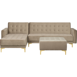 Beliani ABERDEEN - Modulaire Sofa-Beige-Fluweel