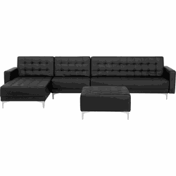 Beliani ABERDEEN - Modulaire Sofa-Zwart-Kunstleer