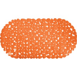 MSV Douche/bad anti-slip mat - badkamer - pvc - oranje - 35 x 68 cm - Badmatjes