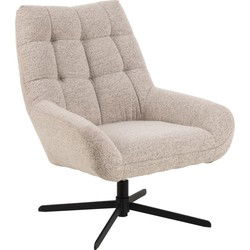 Draaifauteuil Beige Stof - Draaibaar - 82x73x88cm - Sevilla