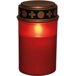 Grafverlichting led op batterij met timer 12x7 cm rood