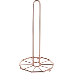 Metalen keukenrolhouder rond koper D16 x H29 cm - Keukenrolhouders