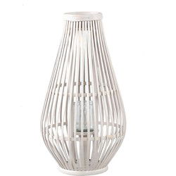 PTMD Lantaarn Lysia - 25x25x48 cm - Glas - Wit