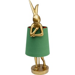 Kare Tafellamp Animal Rabbit Gold Green 68cm