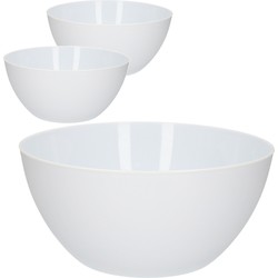 PlasticForte schaaltjes/kommetjes - 3x - Dia 14 cm - wit 750 ml - Serveerschalen