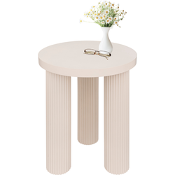 MISOU Bijzettafel - Rond - Koffietafel - Modern - Beige - Nude - 40cm - MDF - DUNE
