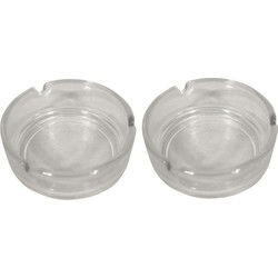 Glazen asbak basic model - 2x -Dia 11 cm - Action products - Asbakken