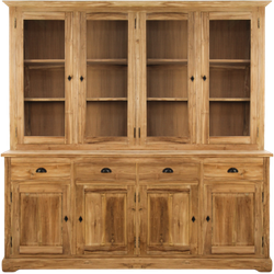 HSM Collection-Buffetkast 8 Deur 4 La-200x45x220-Naturel-Teak/Glas