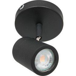 Mexlite - spot - Upround LED - zwart - metaal - Ø 10cm - GU10 - 2486ZW