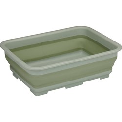 Alpina Wasmand/opbergmand opvouwbaar - kunststof - 12 Liter - groen - 37 x 27 x 12 cm - Emmers