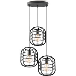 Home sweet home - hanglamp rond - 3L - zwart - Nero - industrieel