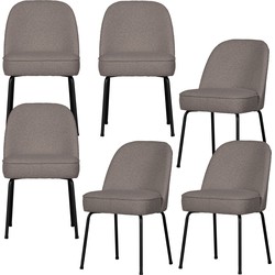 BePureHome eetkamerstoelen Vogue - Velvet - Nougat - Set van 6