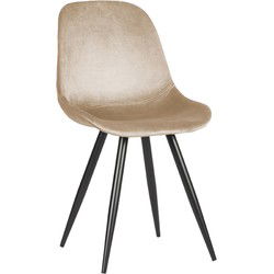 LABEL51 Eetkamerstoel Capri - Zand - Fluweel - Black Frame