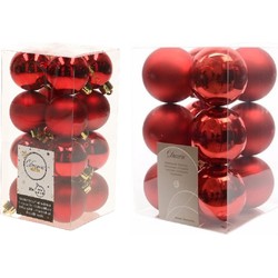 Kerstversiering kunststof kerstballen rood 4-6 cm pakket van 40x stuks - Kerstbal