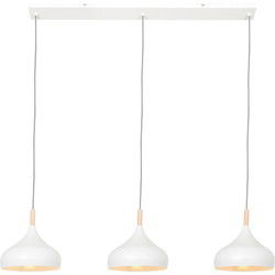 Mexlite - hanglamp - Bjorr - wit - hout metaal - grote eettafellamp - E27 - 3099W