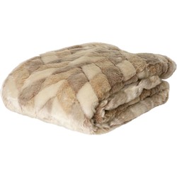 PTMD Kathleen Cream artificial fur plaid rectangle S