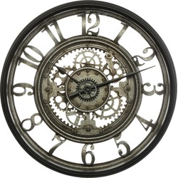 Atmosphera Wandklok/muur klok - Vintage - Dia 50 cm - kunststof/glas - Wandklokken