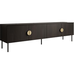Meubella TV-Meubel Monor - Zwart eiken - 200 cm