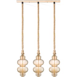 Home sweet home touw hanglamp Leonardo 3L Diabolo - amber