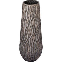 PTMD Bloempot Deandra - 17x17x43 cm - Aluminium - Zilver