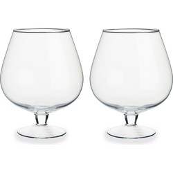 Set van 2x stuks glazen wijnglazen/decoratie vazen 19 x 23 cm - Vazen