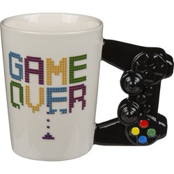 Koffie mok/beker Game Over - controller - keramiek - 330 ml - Bekers