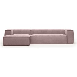 Kave Home - 4-zitsbank Blok roze corduroy met chaise longue links 330 cm