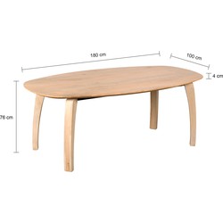 Lewis & Loft Eettafel Luna – FSC®-gecertificeerd mangohout – Deens ovaal – 180x100 cm – Naturel