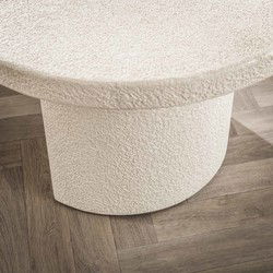 Salontafel Ovaal - Wit Marmer Composiet - 150x65x40cm - Arch Stone