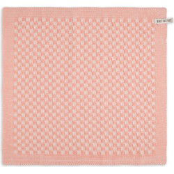 Knit Factory Keukendoek Cubes - Ecru/Apricot - 50x50 cm